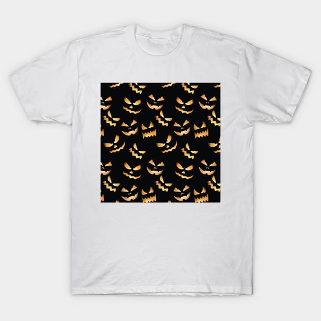 Spooy Halloween Haunted Faces T-Shirt by KathrinLegg